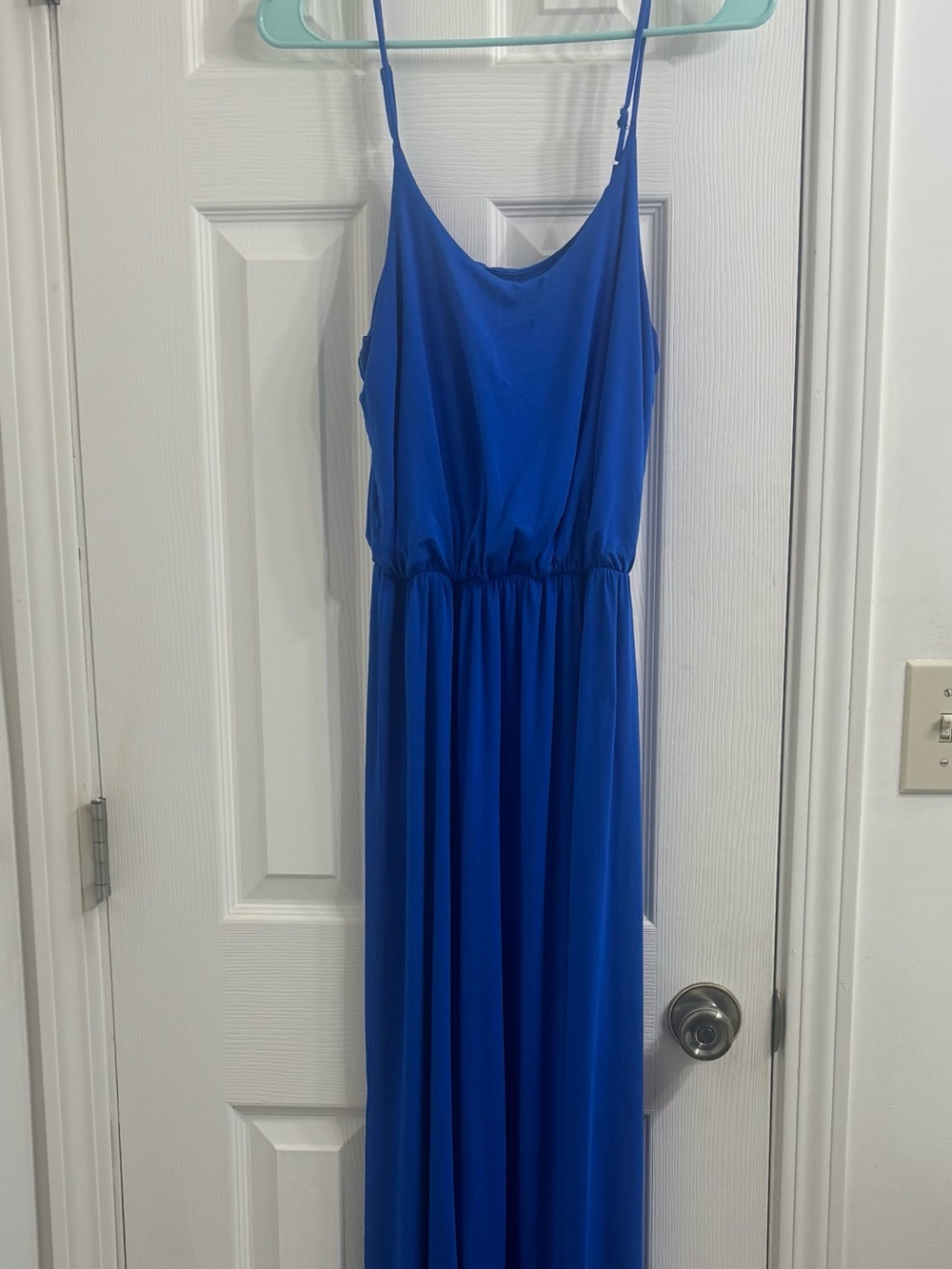Lush Womens Size Large Royal Blue Casual Dress Spaghetti/Adjustable Strap Maxi